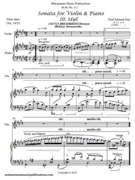 Sonata for Violin and Piano, III. Full Score