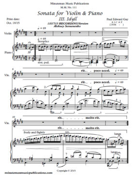 Sonata for Violin and Piano, III. Full Score