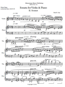 Sonata for Violin and Piano, II. Full Score