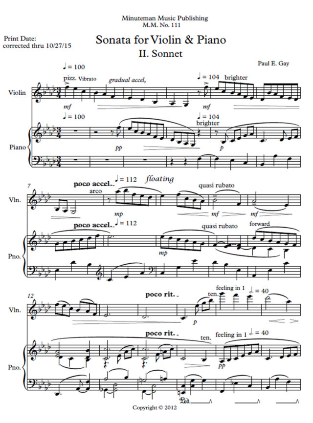 Sonata for Violin and Piano, II. Full Score