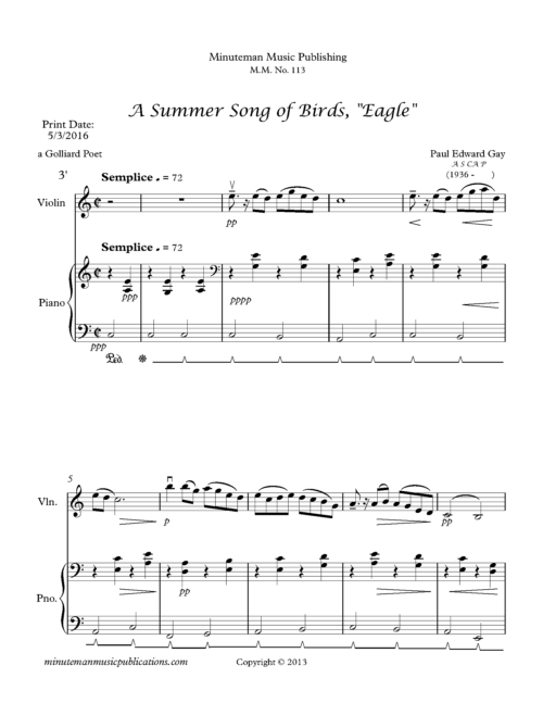 A Summer Song of Birds, "Eagle"