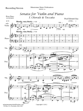 Sonata for Violin and Piano (Complete)