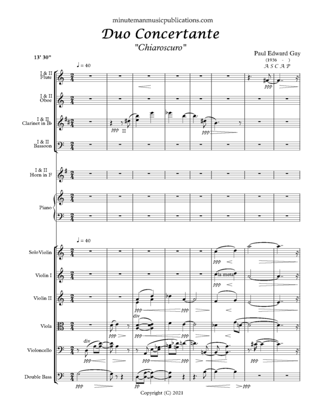 Duo Concertante (Full Score and Solo Parts)