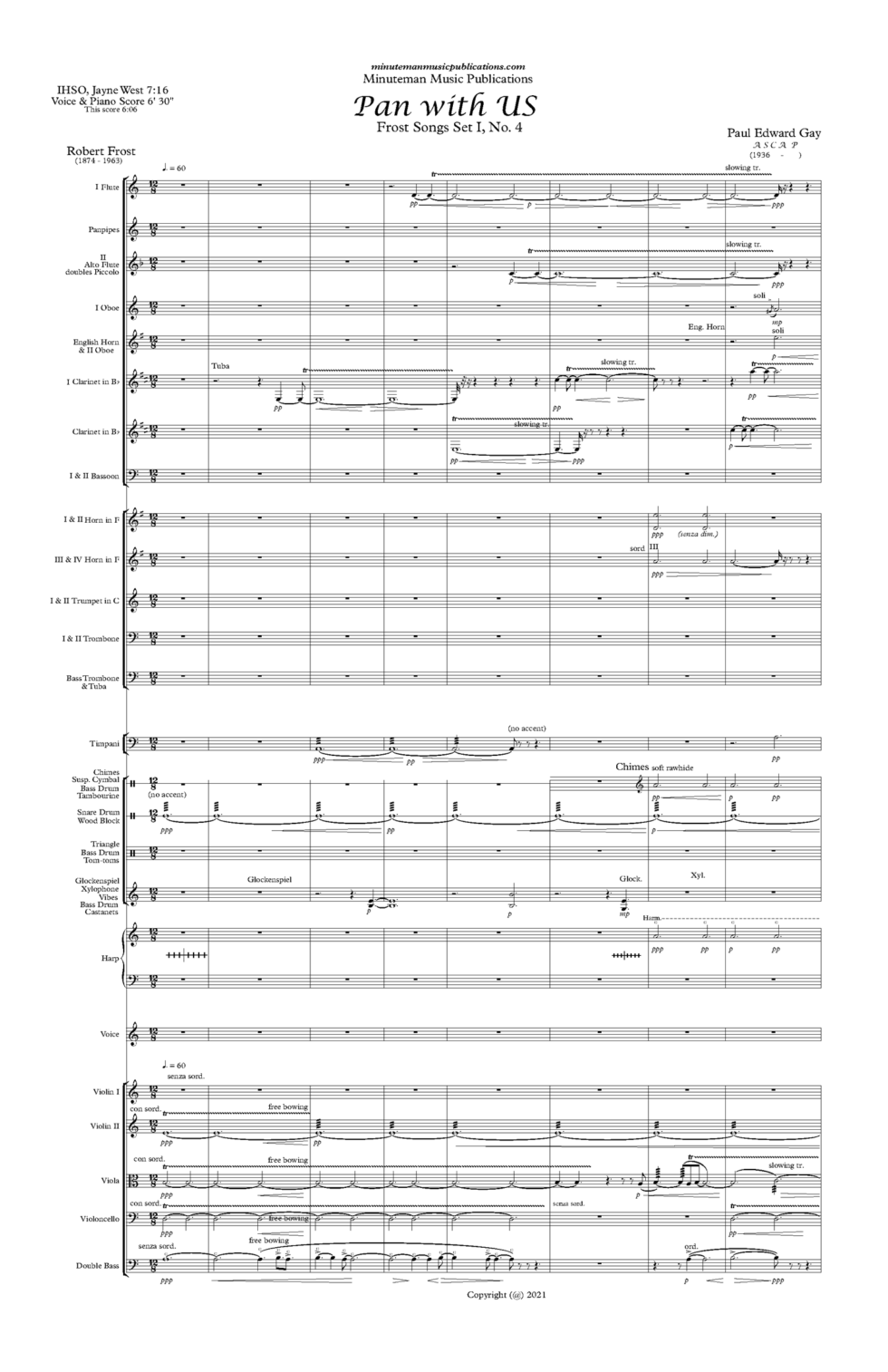 Pan with Us for Voice and Orchestra (Full Score)
